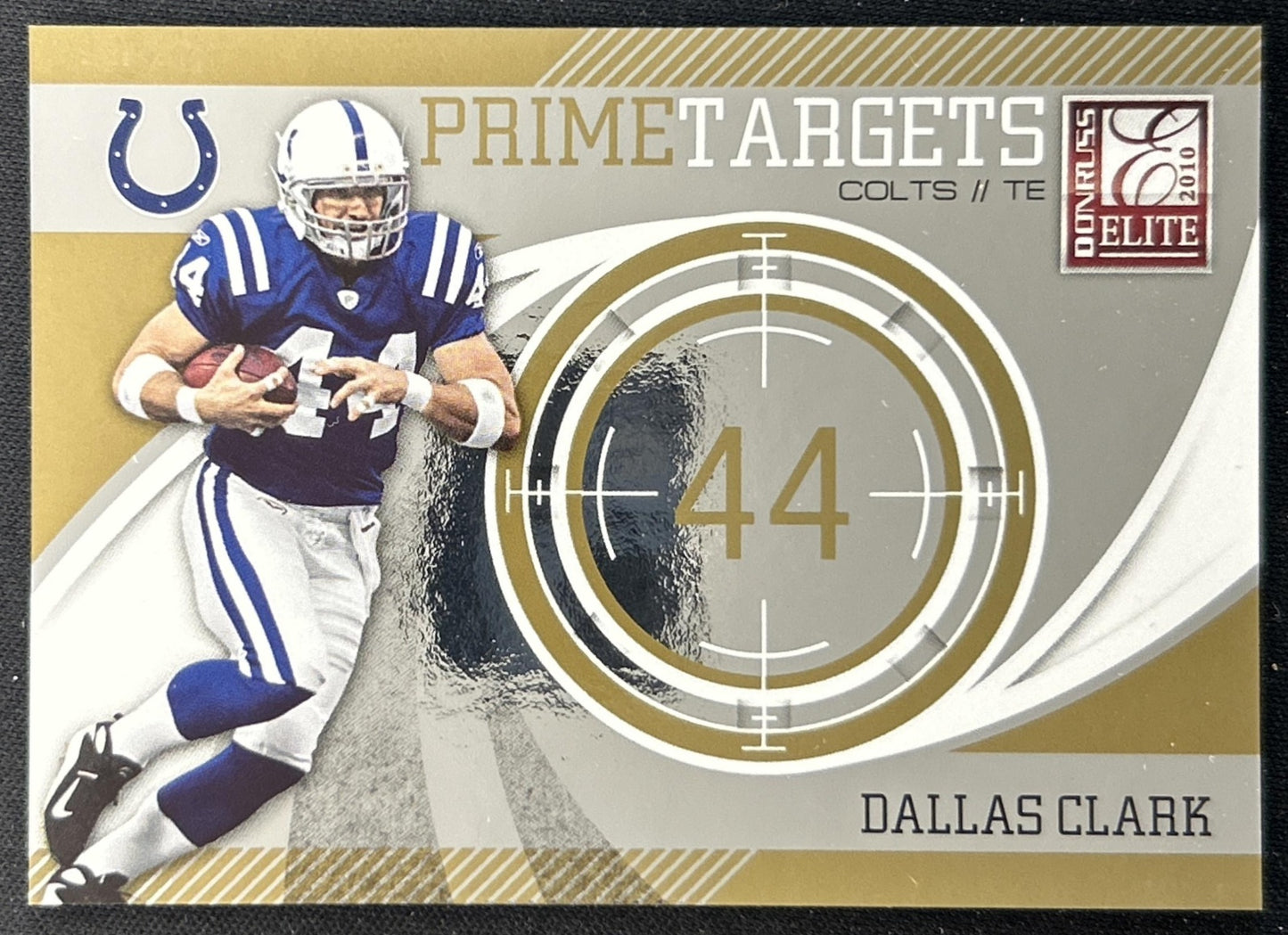 Dallas Clark 2010 Panini Donruss Elite Prime Targets Gold /999 Colts