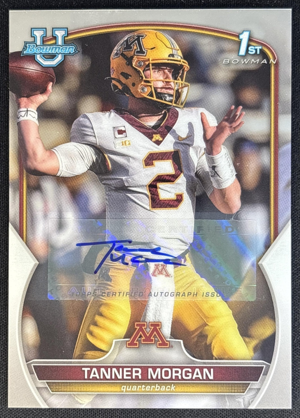 Tanner Morgan 2022 Bowman University Chrome Prospect Auto