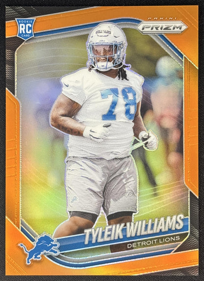 Tyleik Williams 2025 Panini Prizm Orange /249 Lions front