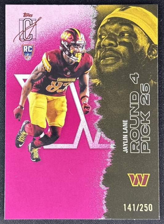 Jaylin Lane 2025 Topps Signature Class Rookie Magenta Foil /250 Commanders Sports Trading Card