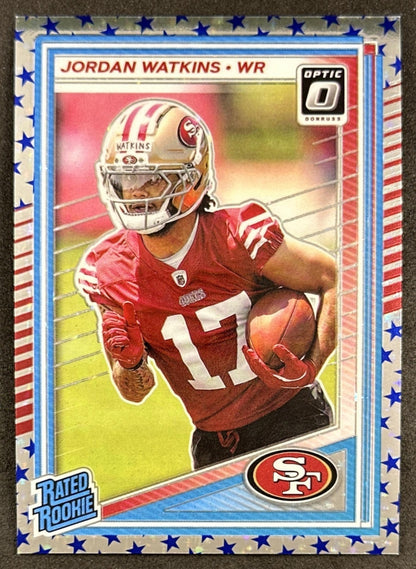 Jordan Watkins 2025 Panini Donruss Optic Rated Rookie Stars Prizm 49ers Default Title Sports Trading Card