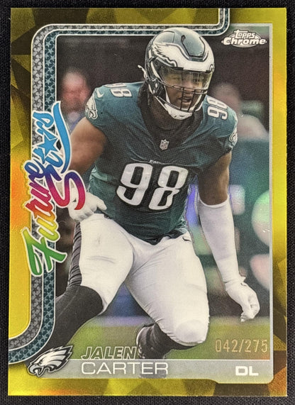 Jalen Carter 2025 Topps Chrome Future Stars Yellow Refractor /275 Eagles