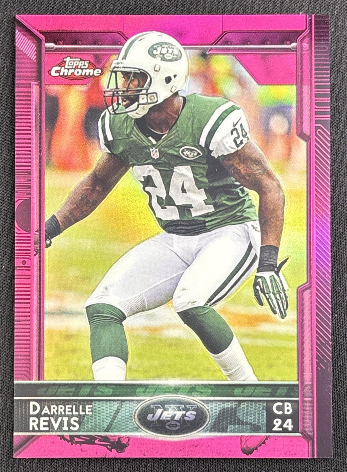 Darrelle Revis 2015 Topps Chrome Pink Refractor /399 Jets