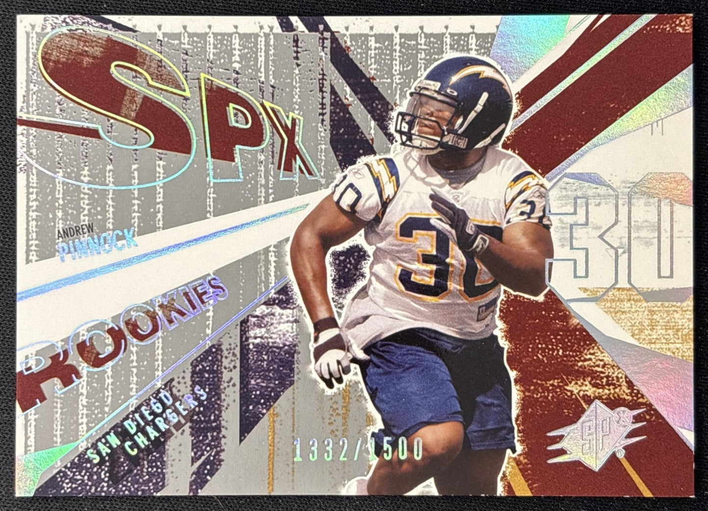 Andrew Pinnock 2003 SPx /1500 Chargers front