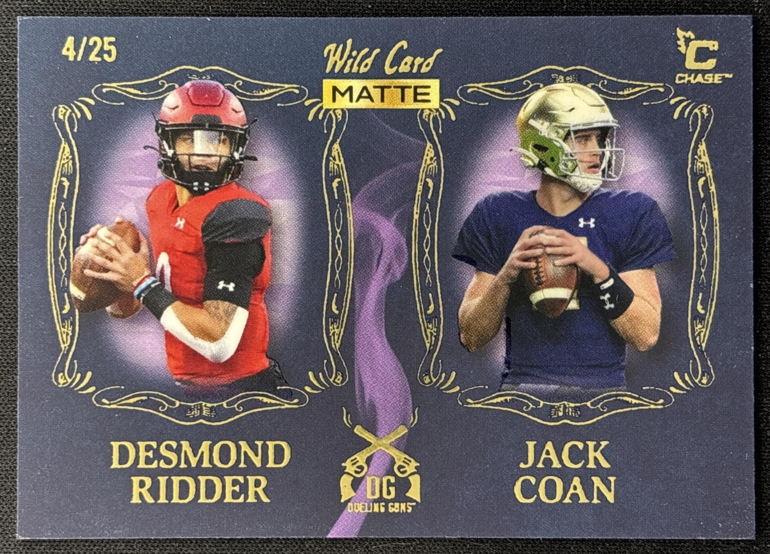 Desmond Ridder Jack Coan 2022 Wild Card Matte Dueling Guns Black/Platinum /25 front