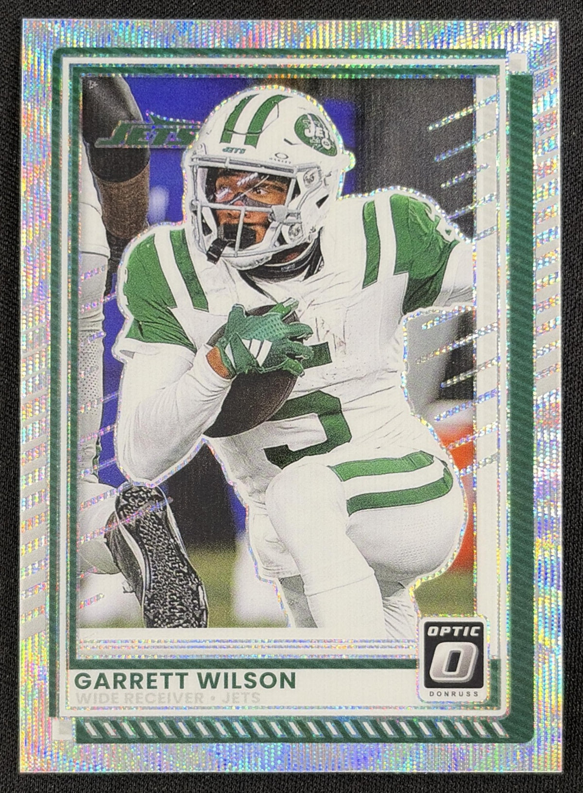 Garrett Wilson 2025 Panini Donruss Optic Wave Prizm /300 Jets