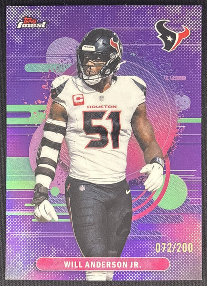 Will Anderson Jr. 2025 Topps Finest Uncommon Purple Refractor /200 Texans front