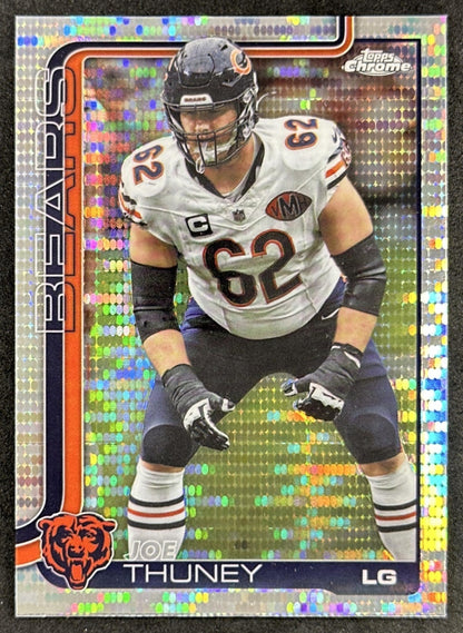 Joe Thuney 2025 Topps Chrome Pulsar Refractor Bears Sports Trading Cards