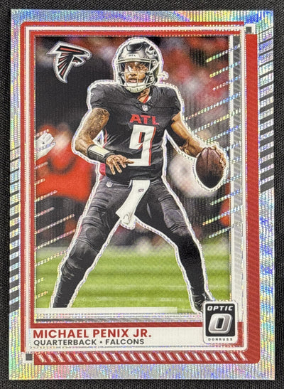 Michael Penix Jr. 2025 Panini Donruss Optic Wave Prizm /300 Falcons Sports Trading Card
