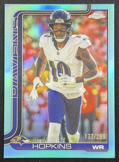 DeAndre Hopkins 2025 Topps Chrome Teal Refractor /299 Ravens Baltimore Ravens