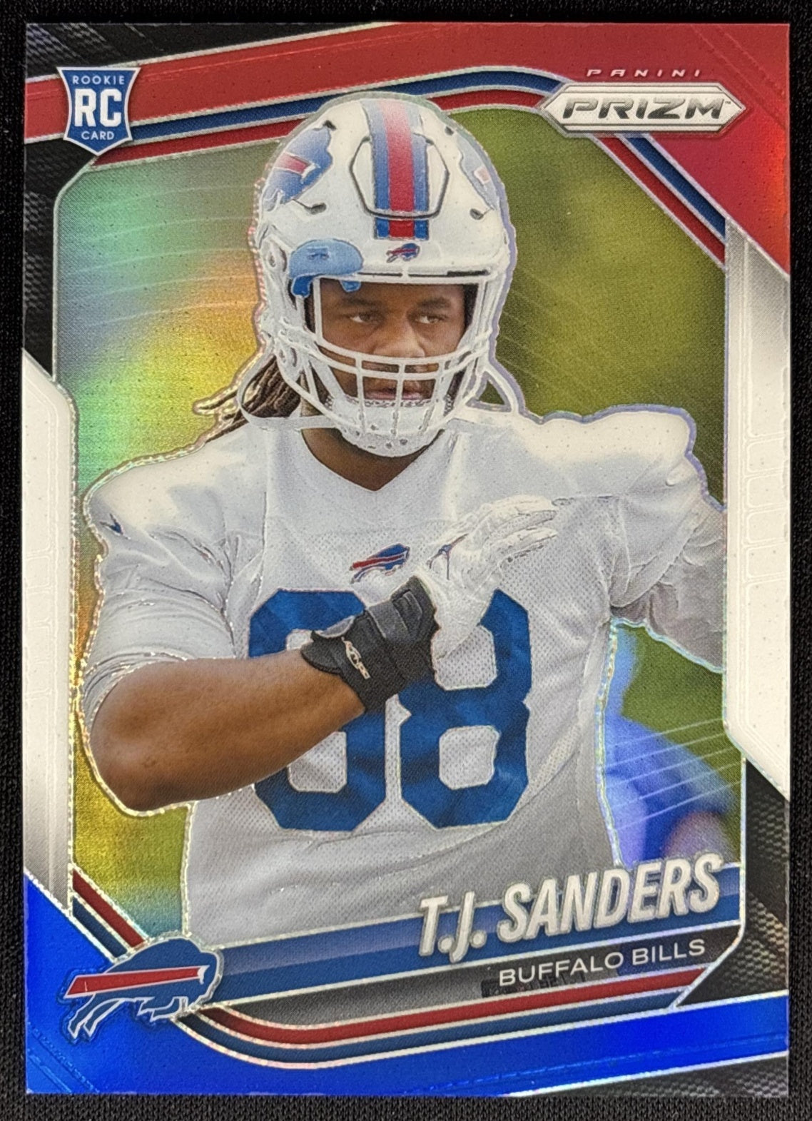 T.J. Sanders 2025 Panini Prizm Red White Blue Bills Sports Trading Cards