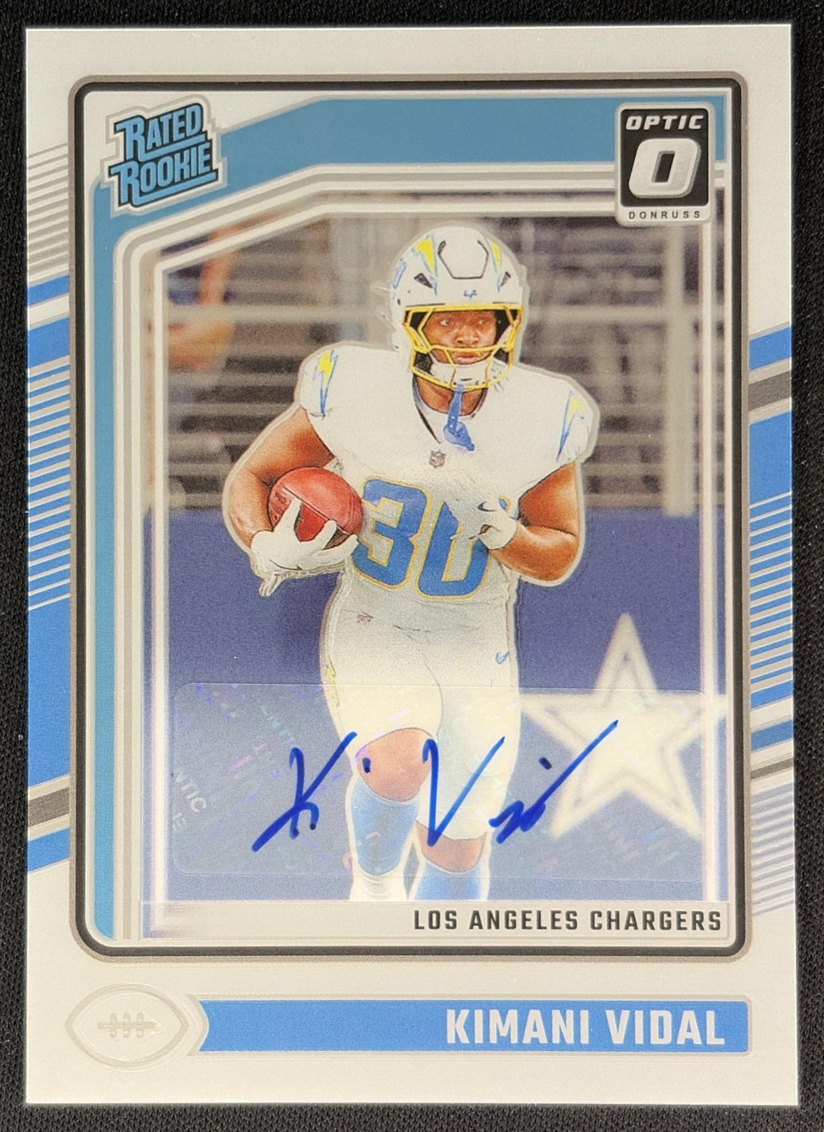 Kimani Vidal 2024 Panini Donruss Optic Rated Rookie Auto /325 Chargers Sports Trading Cards