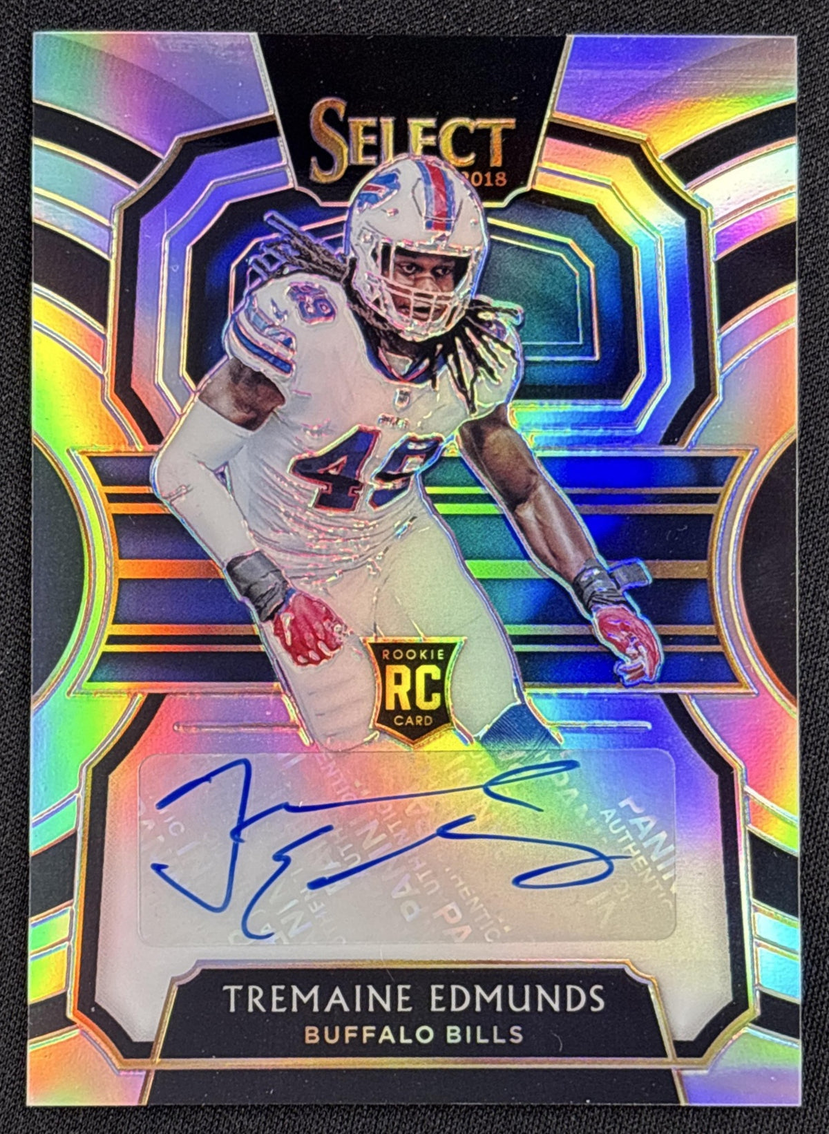 Tremaine Edmunds 2018 Panini Select Rookie Signatures Prizm /199 Bills