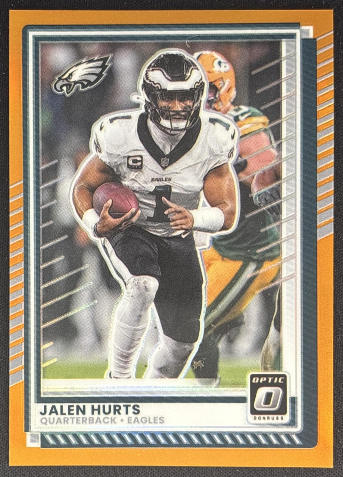Jalen Hurts 2025 Panini Donruss Optic Orange Prizm /299 Eagles front