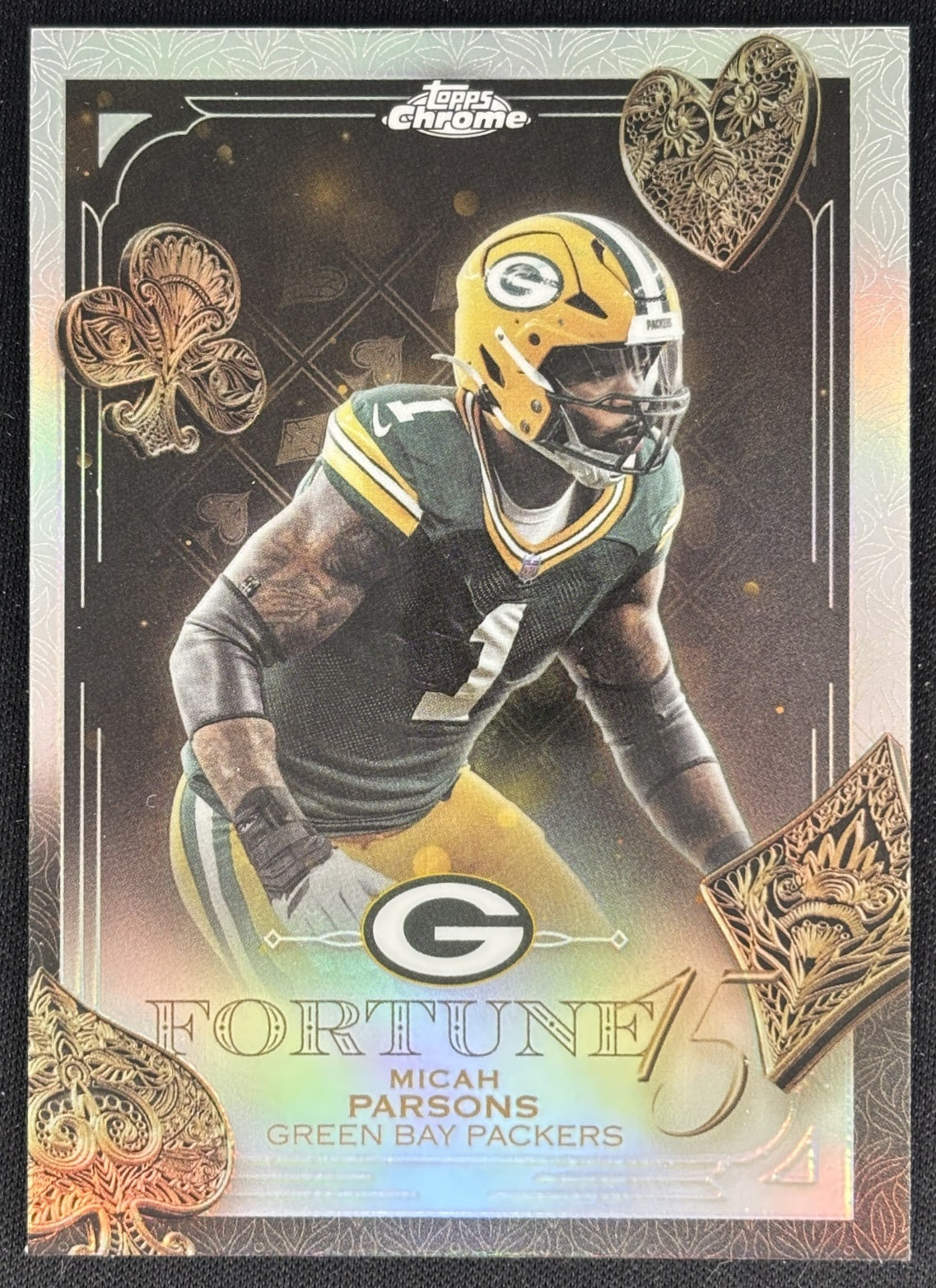 Micah Parsons 2025 Topps Chrome Fortune 15 Refractor Packers Default Title Sports Trading Cards