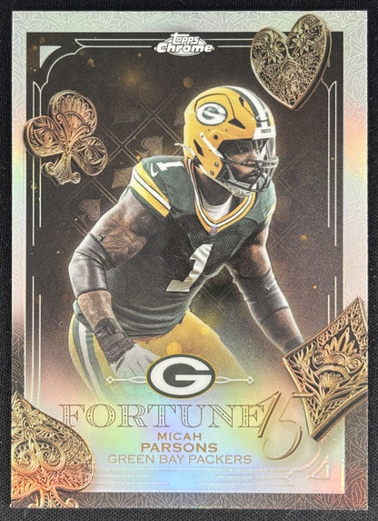 Micah Parsons 2025 Topps Chrome Fortune 15 Refractor Packers Default Title Sports Trading Cards