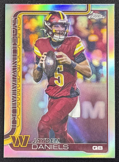 Jayden Daniels 2025 Topps Chrome Refractor Commanders Washington Commanders