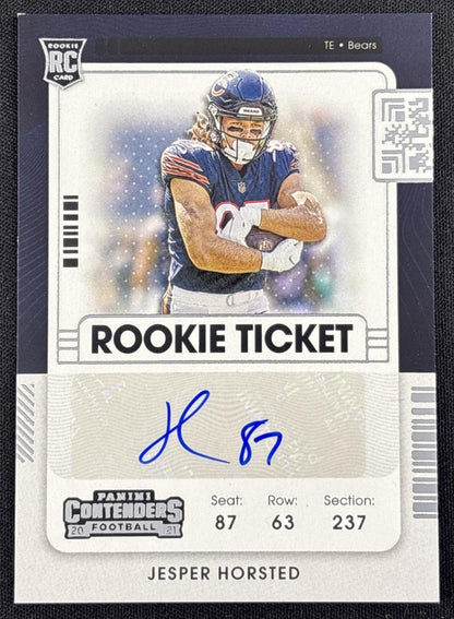 Jesper Horsted 2021 Panini Contenders Rookie Ticket Auto Bears