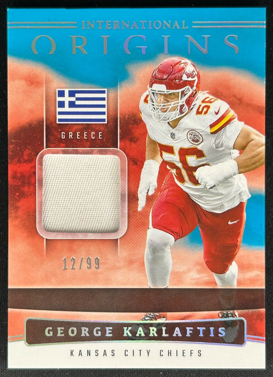 George Karlaftis 2025 Origins International Turquoise /99 Chiefs Default Title Sports Trading Cards