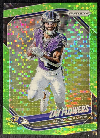 Zay Flowers 2025 Panini Prizm Neon Green Pulsar Ravens Default Title Sports Trading Cards
