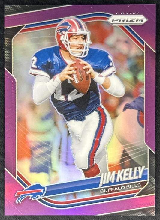 Jim Kelly 2025 Panini Prizm Purple /125 Bills front
