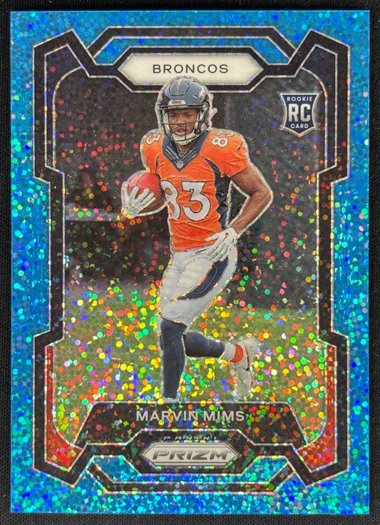 Marvin Mims 2023 Prizm Blue Sparkle /96 Broncos - front image