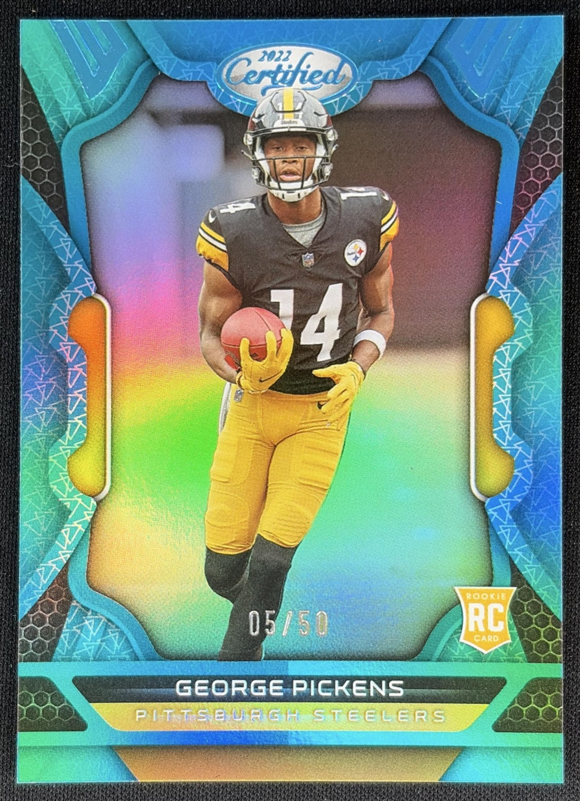 George Pickens 2022 Panini Certified Mirror Teal /50 Steelers Sports Trading Cards
