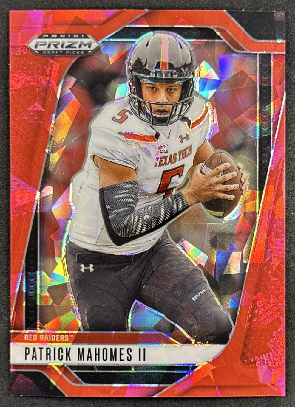 Patrick Mahomes II 2025 Panini Prizm Draft Picks Red Ice Raiders Chiefs