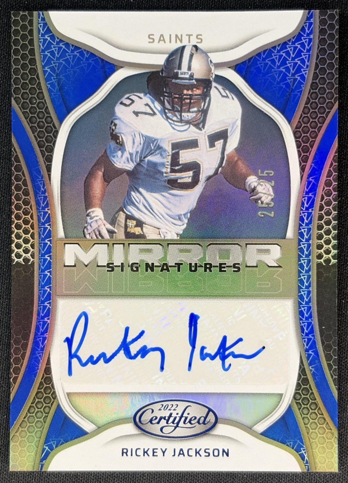 Rickey Jackson 2022 Panini Certified Mirror Signatures Blue /25 Saints Sports Trading Cards