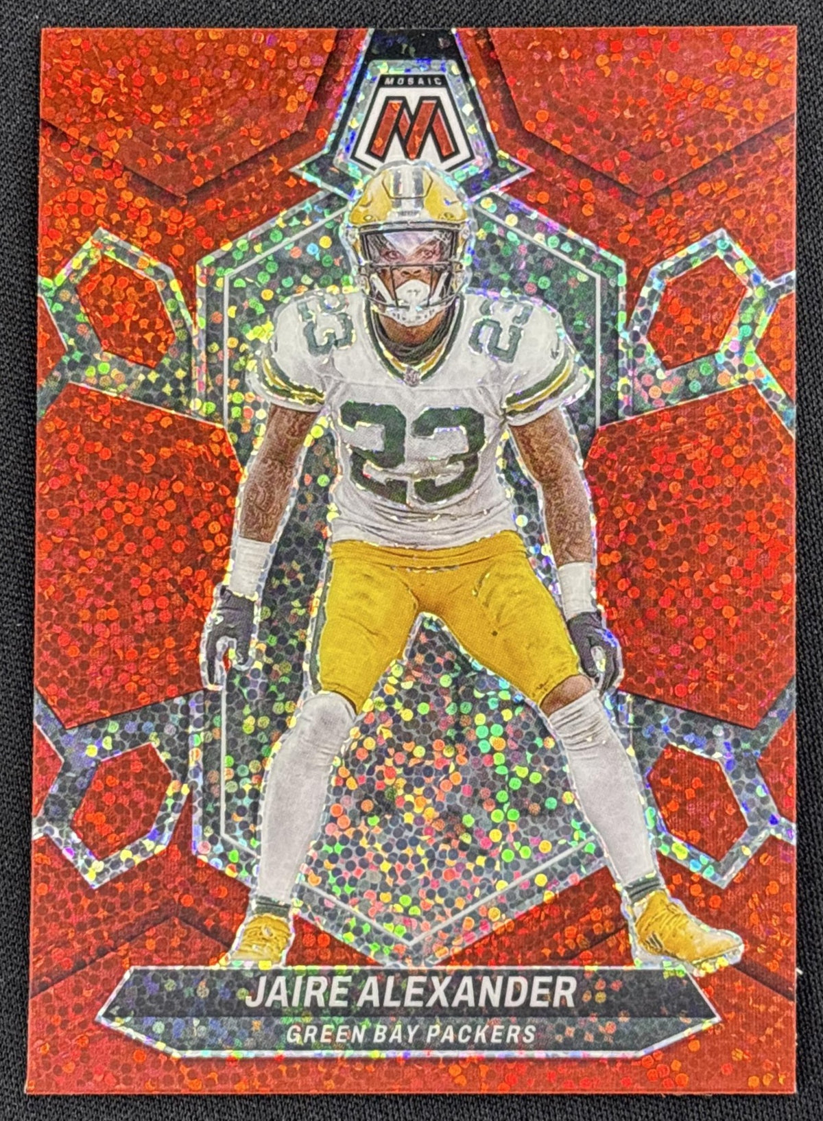 Jaire Alexander 2024 Panini Mosaic Red Sparkle Prizm Packers