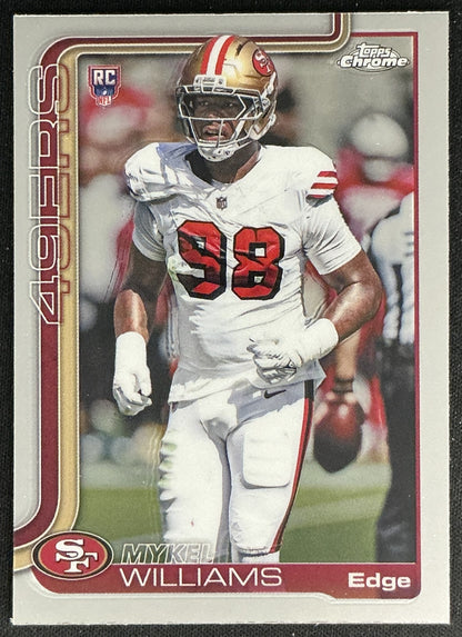 Mykel Williams 2025 Topps Chrome Rookie 49ers Sports Trading Cards