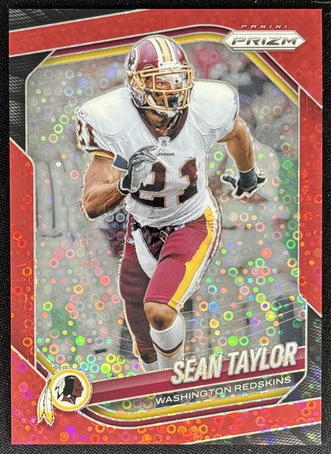 Sean Taylor 2025 Panini Prizm No Huddle Red /99 Redskins Sports Trading Card