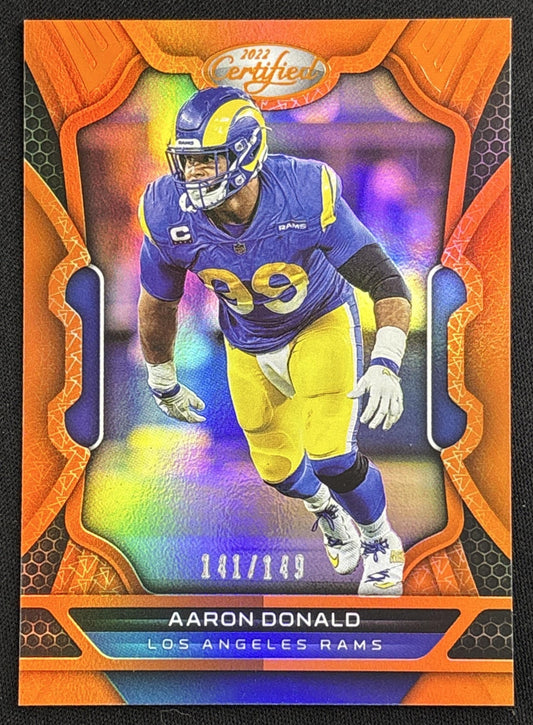 Aaron Donald 2022 Panini Certified Mirror Orange /149 Rams