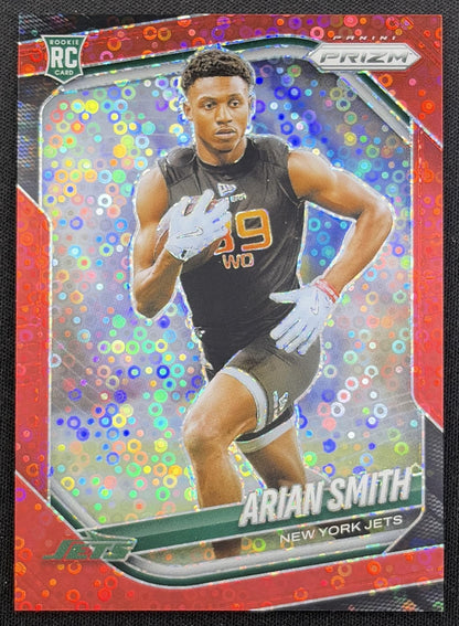 Arian Smith 2025 Panini Prizm No Huddle Red /99 Jets New York Jets