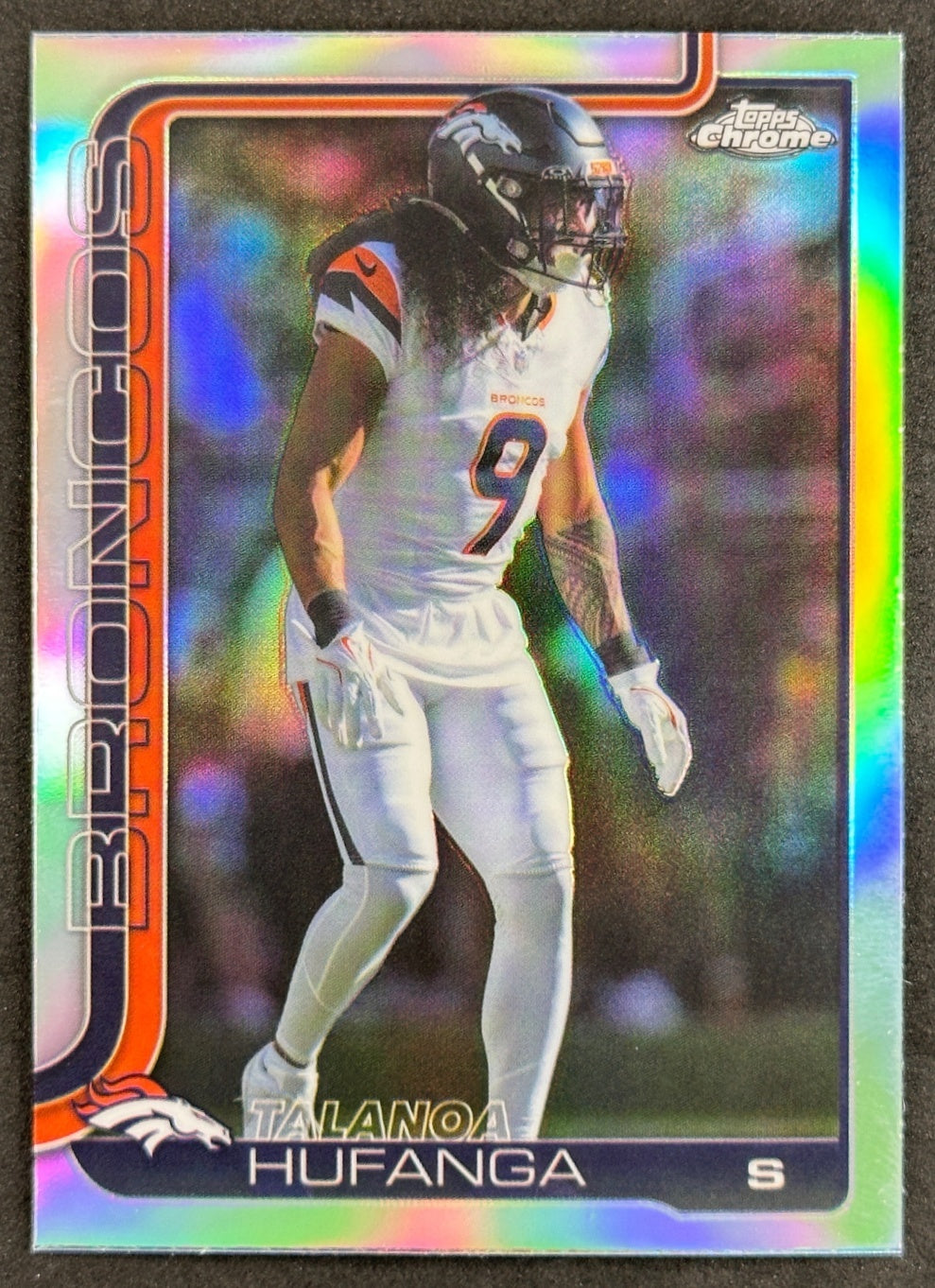 Talanoa Hufanga 2025 Topps Chrome Refractor Broncos Sports Trading Cards