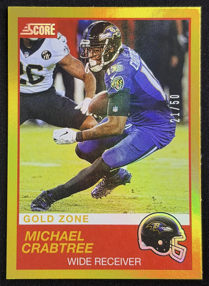 Michael Crabtree 2019 Panini Score Gold Zone /50 Ravens