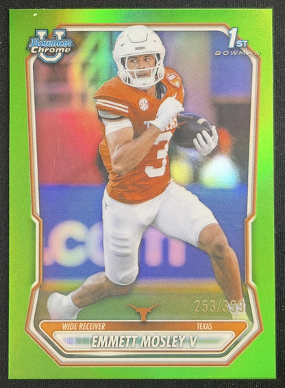 Emmett Mosley V 2026 Bowman Chrome Prospects Neon Green Refractor /399 Longhorns