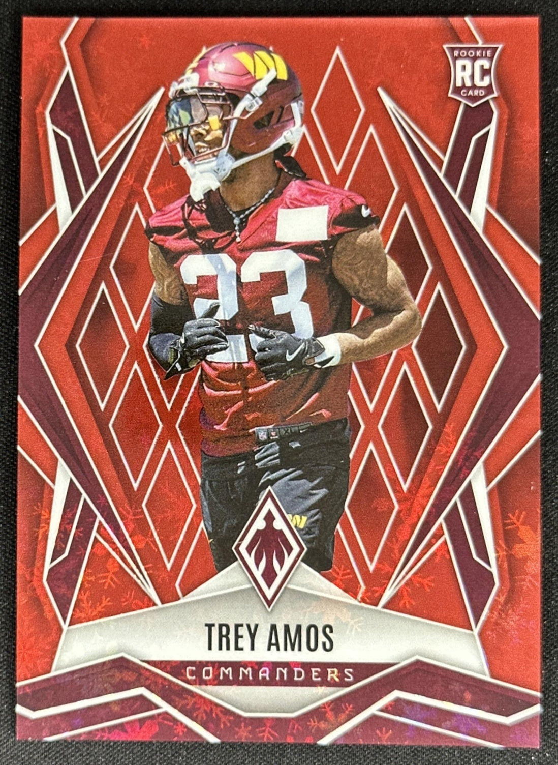 Trey Amos 2025 Panini Phoenix Red Winter Prizm /399 Commanders