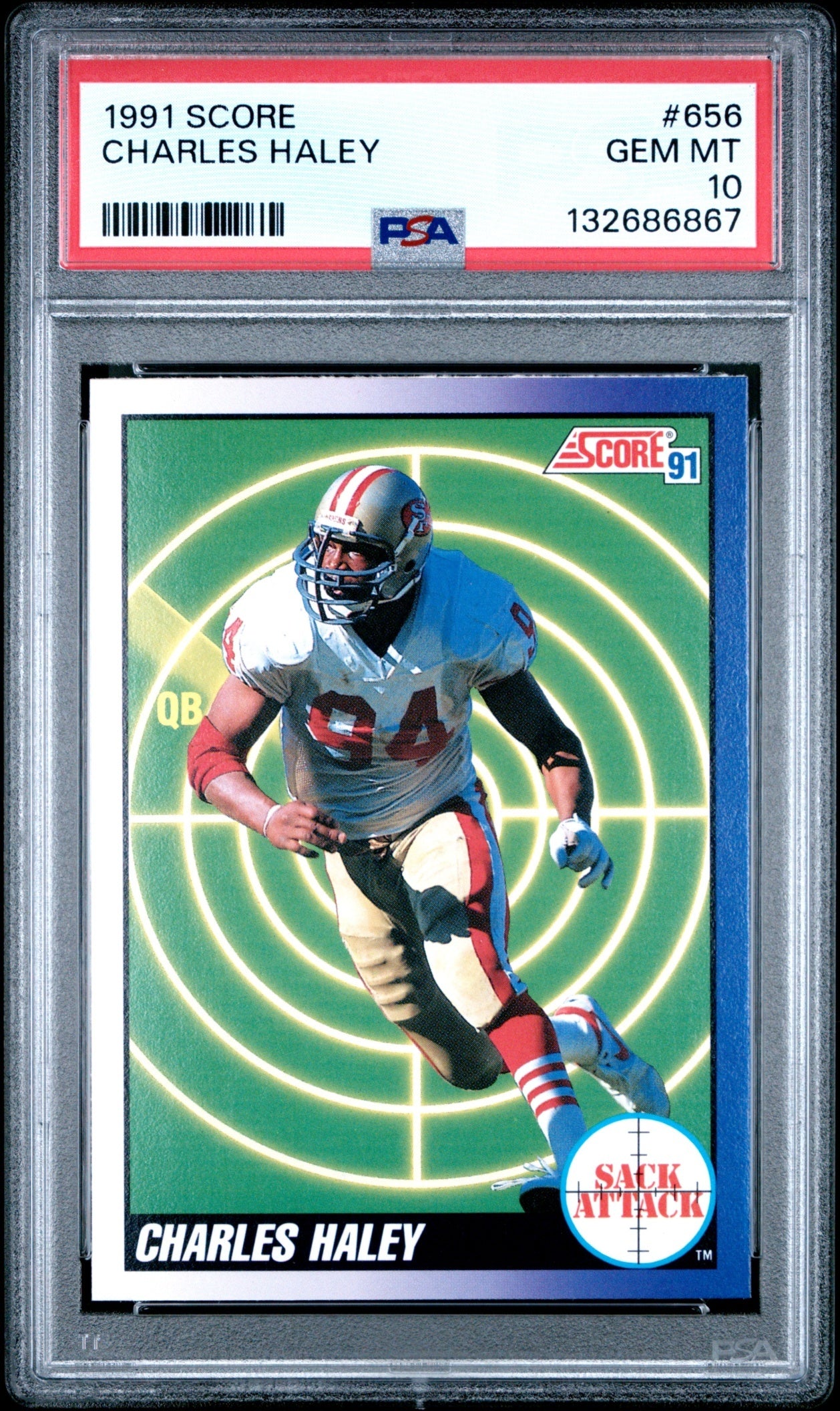 Charles Haley 1991 Score PSA 10 49ers front