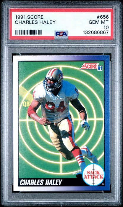 Charles Haley 1991 Score PSA 10 49ers front