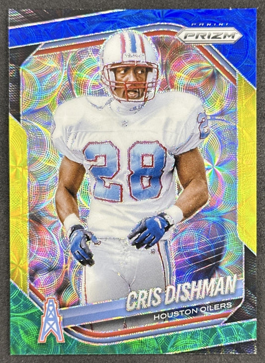Cris Dishman 2025 Panini Prizm Choice Blue Yellow & Green Oilers Titans