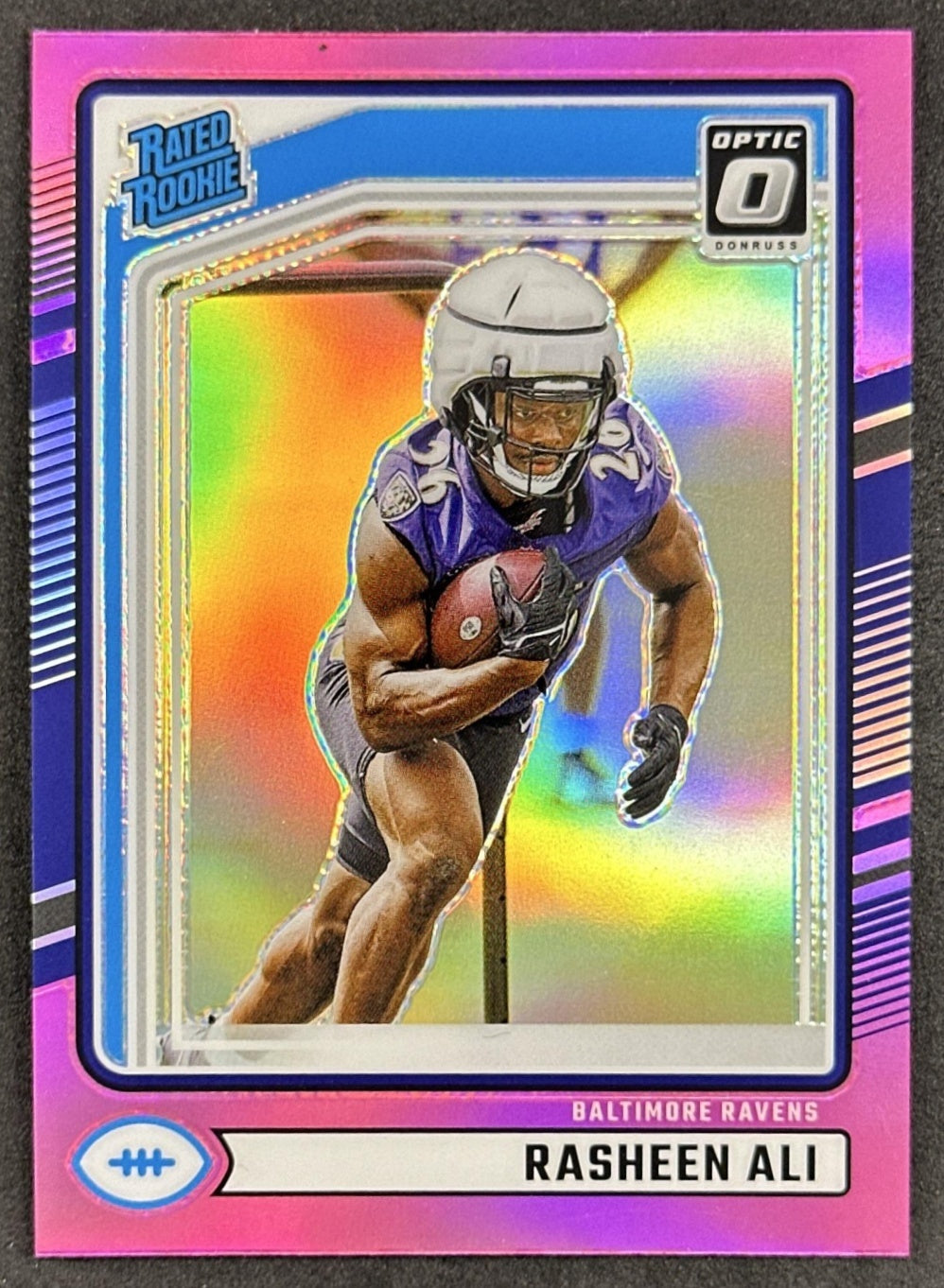 Rasheen Ali 2024 Panini Donruss Optic Rated Rookie Preview Pink Ravens Sports Trading Cards