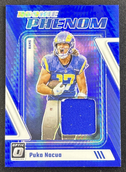 Puka Nacua 2023 Panini Donruss Optic Rookie Phenom Blue Hyper Rams
