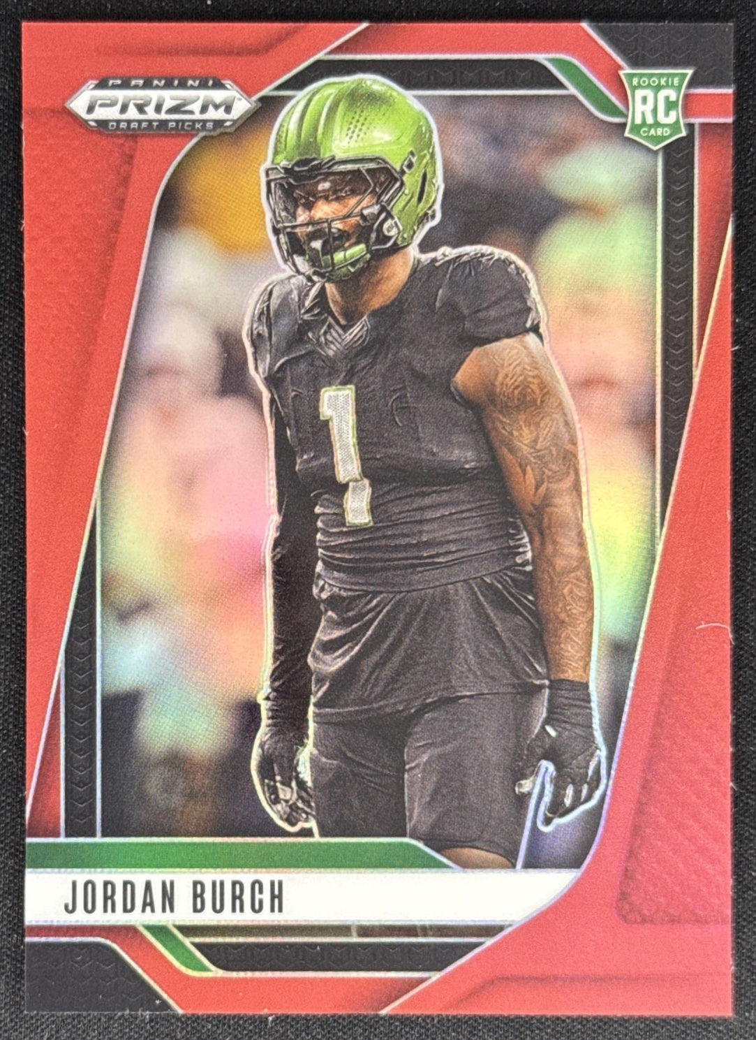 Jordan Burch 2025 Panini Prizm Draft Picks Red /399 Ducks Sports Trading Card