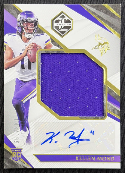 Kellen Mond 2021 Panini Limited Patch Auto /199 Vikings front