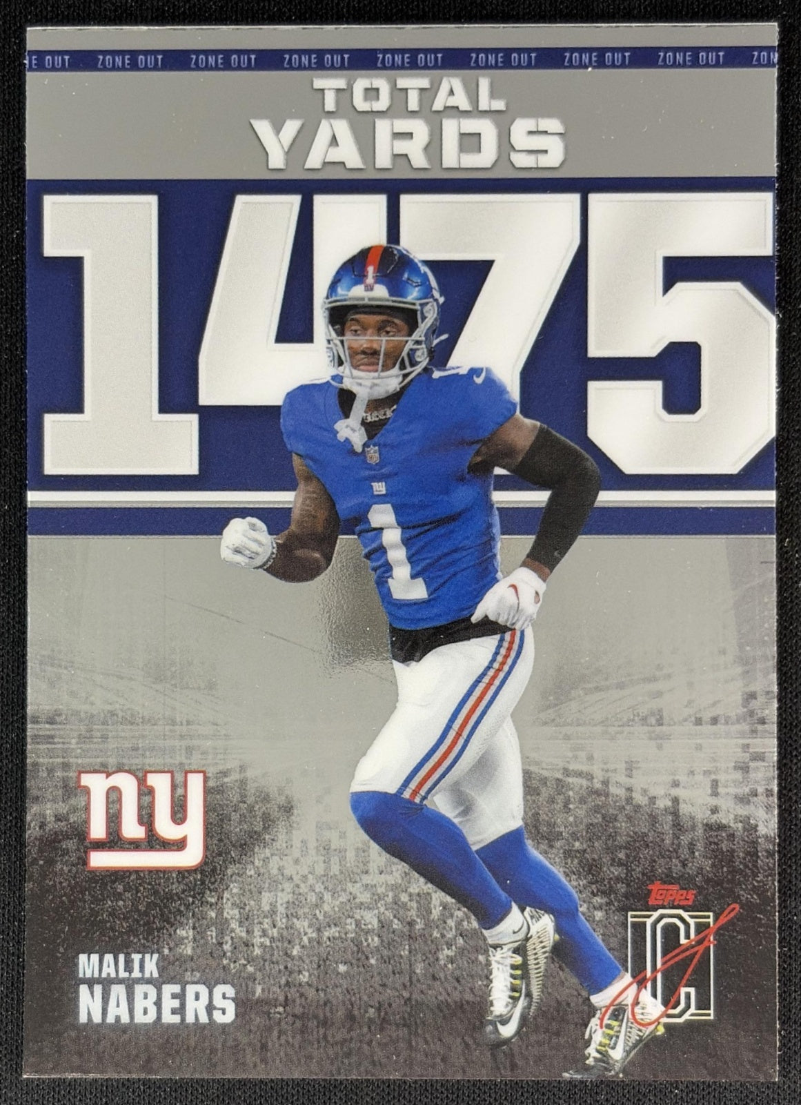 Malik Nabers 2025 Topps Signature Class Zone Out Giants Front