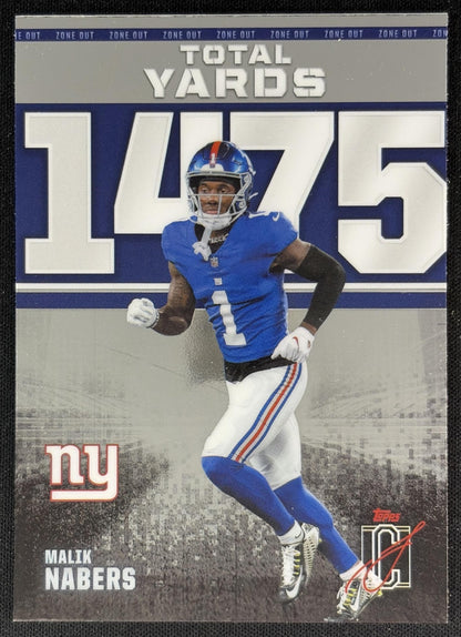 Malik Nabers 2025 Topps Signature Class Zone Out Giants Front