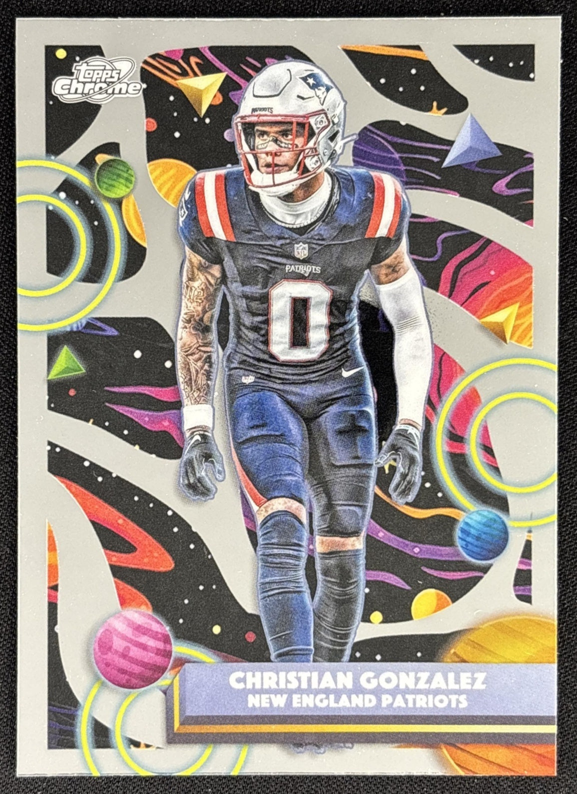 Christian Gonzalez 2025 Topps Cosmic Chrome Patriots
