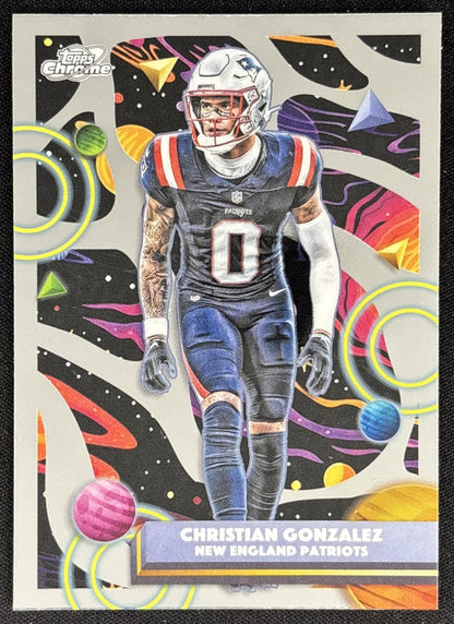 Christian Gonzalez 2025 Topps Cosmic Chrome Patriots