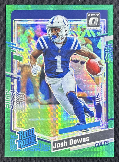 Josh Downs 2023 Panini Donruss Optic Green Hyper Prizm Colts